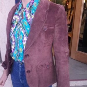 VTG 70s Winlit XS Suede 2 Button Blazer Jacket